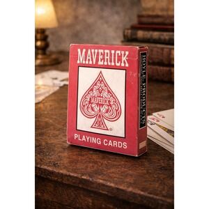 Maverick Poker No. 1205 Playing Cards Red Plastic Coated Hoyle Products USA